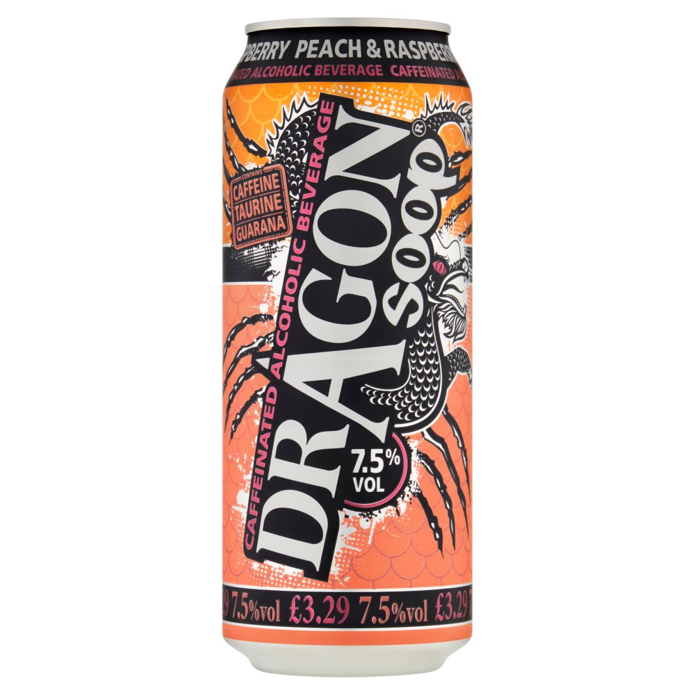Dragon Soop Peach-Raspberry, Caffeinated Alcoholic Beverage (500ml)