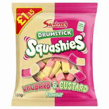 Swizzels Drumstick Rhubarb & Custard Squashies 120g