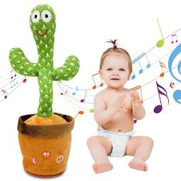 Singing Dancing Cactus Plush Baby Toy Record Repeat Talking Embroidered Eyes
