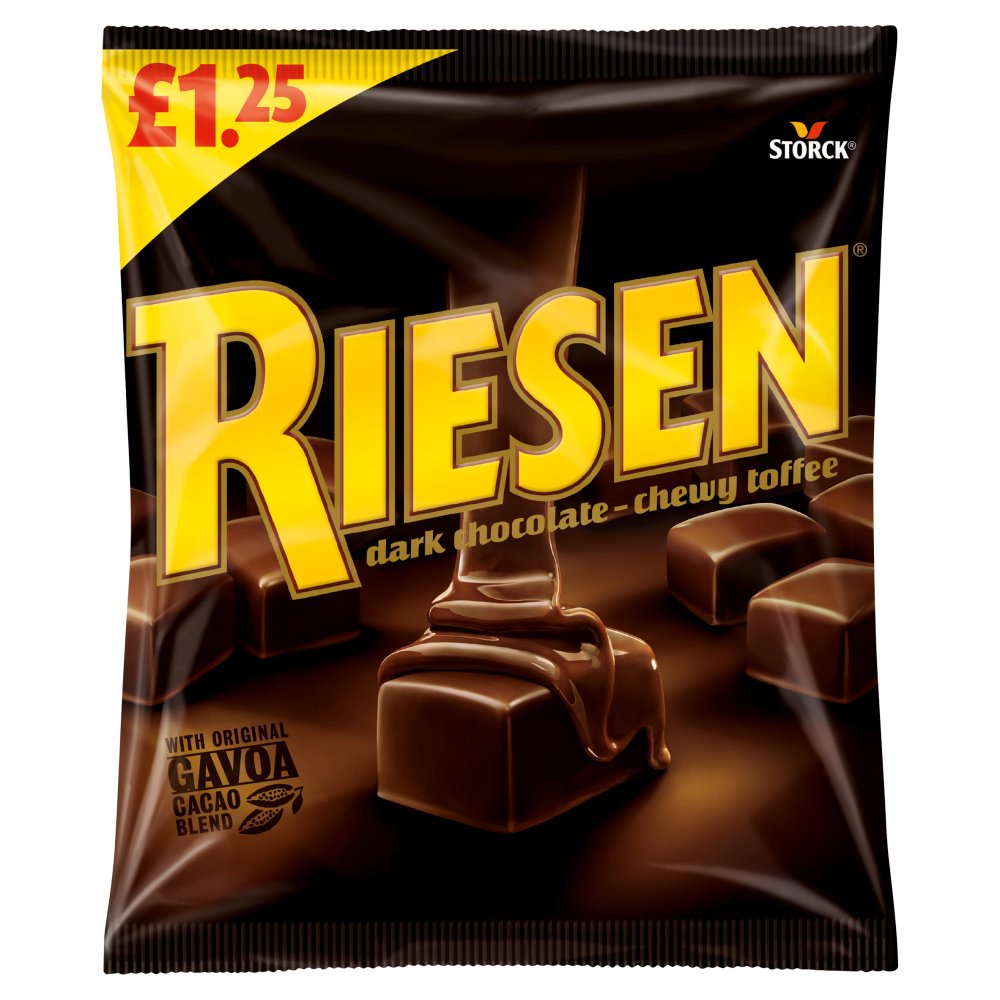 Riesen Dark Chocolate Chewy Toffee Bag - 110g
