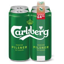 Carlsberg Danish Pilsner Lager Beer 4 x 440ml Can