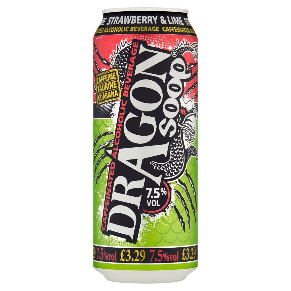 Dragon Soop Strawberry-Lime, Caffeinated Alcoholic Beverage (500ml)