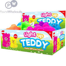 Hoot Light-Up Teddy Bear Assorted Colours CDU