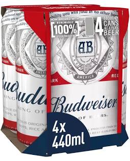 Budweiser Beer (4 x 440ml)