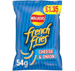 Walkers French Fries Cheese & Onion Snacks Crisps 54g