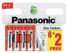 Panasonic 1.5V AA Zinc Carbon Batteries - Pack of 8