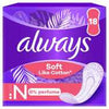 Always Soft Like Cotton Normal Panty Liners, 0% Perfume, 18