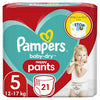 Pampers 5 Size, Baby Dry Nappy Pants (21 Pack)